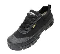 Uomini e Donne Escursioni all'aperto Scarpe in Gomma Resistenti all Usura Lavoro sul Cantiere Scarpe di Rilascio in Tela Casual (Nero,44)