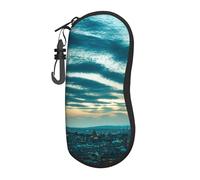Uomini E Donne Occhiali Da Sole Caso Morbido Ultra Leggero Portatile In Neoprene Cerniera Occhiali Caso Adolescenti Il Crepuscolo Vista Della Città Stampa Occhiali Caso