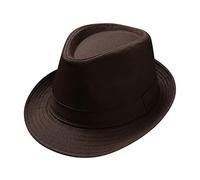 Uomini e donne unisex britannico tinta unita jazz cappello cappello da sole cappello extra large da donna, Marrone, Taglia unica