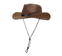 Uomini e donne vanno in tour The West Wind Big Belt Decoration Sunblock cappello cappelli floppy, Marrone, Taglia unica