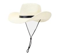 Uomini e donne vanno in tour The West Wind Big Belt Decoration Sunblock Hat Incontri Hat, bianco, Taglia unica