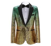 Uomini Elegante Paillettes Brillanti Blazer Festa Tuxedo Giacca Paillettes Lucido Blazer per gli Uomini, verde, M