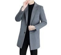 Uomini Moda Bellissimo Cashmere Cappotto Medioevo Affari Tempo Libero Di Spessore Esterno, grigio, M