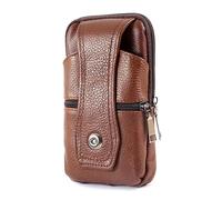 Uomini Moda Marsupio PU Cuoio Retrò Outdoor Tempo Libero Multifunzionale Maschio Borse Da Cintura Indossare Cintura Scatola Del Telefono Mobile Per L'uomo, Giallo marrone 2 strati, Taglia unica