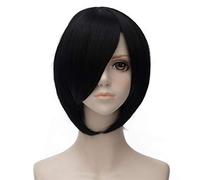 Uomini parrucche cosplay brevi di con la parrucca sintetica laterale della nera rossa disponibile for le donne del partito quotidiano(3)