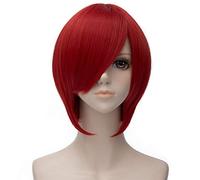 Uomini parrucche cosplay brevi di con la parrucca sintetica laterale della nera rossa disponibile for le donne del partito quotidiano(8)
