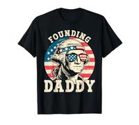 Uomini patriottici 4 luglio Fondatore Papà George Washington Maglietta