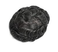 Uomini Pelle Toupee 0.12Mm Durevole Pieno Pu Parrucca Per Naturale Maschio Protesi Dei Capelli Maschili 100% Capelli Umani Liscio Toupee 6x8 # 130density#Colore 1B30
