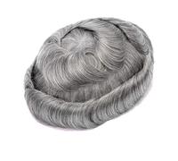 Uomini Pelle Toupee 0.12Mm Durevole Pieno Pu Parrucca Per Naturale Maschio Protesi Dei Capelli Maschili 100% Capelli Umani Liscio Toupee 6x9 # 130density#Colore 1B80