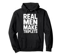 Uomini Reali Fare Triplets Real Men Make Felpa con Cappuccio