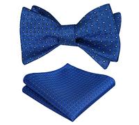 Uomini Silver Dot Wedding Wedding Pre-tied Bow Tie e Hanky, Royal Blue