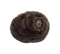 Uomini Sistema di capelli umani indiani, protesi capillare da uomo, toupee in pelle PU 0,12 mm, invisibile Acconciatura(4 - Medium Brown,7x10)