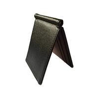 Uomini Slim Bifold Portafoglio Portatile Tasca Anteriore Breve PU Borsa Porta Carte di Credito Dollar Clip Caffè Profondo