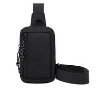 Uomini Sling Bag Mini Crossbody Bag Moda Telefono Borsa Seno Borse a Spalla Ragazzo Tela Messenger Borse Maschio Piccolo Sacchetto Mobile Per Gite, Nero, One Size