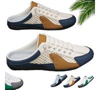 Uomini Slip on Mule Sneakers Uomini Pantofole Casual Scarpe Sportive Low Top Baotou Half Drag Sneakers per Gli Uomini (40EU,Beige)