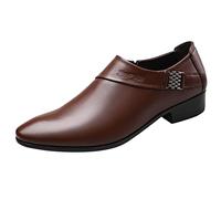 Uomini Smart Monk Brogues Pizzo Scarpe In Pelle Nero Brunito Formale Business Low Top Scarpe Morbide Comode Scarpe Da Barca Mocassini Doppio Monk Per Molte Occasioni, marrone, 43 EU