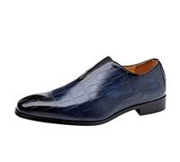 Uomini Smart Monk Brogues Traspirante Pizzo Scarpe In Vera Slip-On Scarpe Uomini Scarpe basse Scarpe Da Esterno Comode Scarpe Da Barca Casual Scarpe Da Barca In Ecopelle Loafer Toke Derby Scarpe, Blu