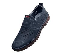 Uomini Tacco Alto 6Cm Traspirante Pizzo Scarpe Loafer Plain Toe Oxford Comode Formali Uomo Scarpe Da Uomo 48 Larghe Scarpe Da Business Loafers Classico Per Molte Occasioni, Nero , 39 EU