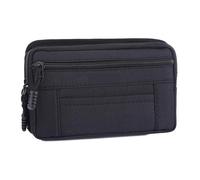 Uomini Tela Del Telefono Mobile Borsa Mini Coin Piccolo Quadrato Borse Da Cintura Multi-Scompartimento Fanny Portafoglio Uomo Tasca Design Marsupio Per Gite, nero, Taglia unica