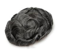 Uomini Toupee Naturale Parrucca Del Merletto Svizzero Doppio Nodi Sistema Dei Capelli Umani Invisibile Uomo Capillare Protesi Unità 6 pollici 6x8#free#100#1B40#