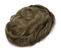 Uomini Toupee Naturale Parrucca Del Merletto Svizzero Doppio Nodi Sistema Dei Capelli Umani Invisibile Uomo Capillare Protesi Unità 6 pollici 6x8#free#100#18#