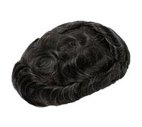 Uomini Toupee Naturale Parrucca Del Merletto Svizzero Doppio Nodi Sistema Dei Capelli Umani Invisibile Uomo Capillare Protesi Unità 6 pollici 6x8#free#110#1B20#