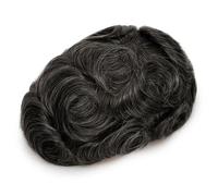 Uomini Toupee Naturale Parrucca Del Merletto Svizzero Doppio Nodi Sistema Dei Capelli Umani Invisibile Uomo Capillare Protesi Unità 6 pollici 7x9#free#120#1B30