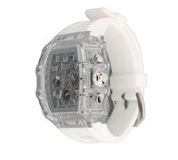 Uomini Trasparente Alla Moda, Silico Gurt Transparent Business Watch Analogous Quartz per Uomini per Feste di Compleanno (Banda bianca)