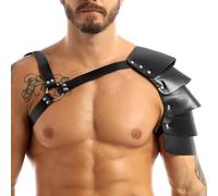 Uomini vichinghi guerriero armatura spalla in pelle PU cavaliere medievale pettorale imbracatura regolabile gladiatore spalla pagdron armatura steampunk spalla pad braccio guardie Halloween Cosplay