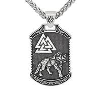 Uomini Vichingo Odino Lupo Celtico Valknut Nodo Collana Pendente, Mitologia Norrena Fenrir Animale Albero della Vita Totem Pagano Gioielli Amuleto