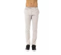 Uominitaliani Gray Cotton Men Pant - IT54 | XXL