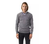 Uominitaliani Gray Merino Wool Men Sweater - S