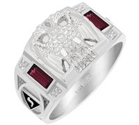 Uomo 0.925 Argento Sterling Massonica Scozzese Rite Personalizzabile Solid Retro