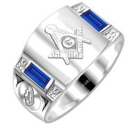 Uomo 0.925 Argento Sterling Massonico Master Mason Personalizzabile Massiccio