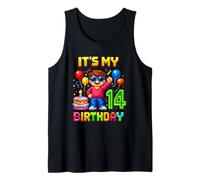 Uomo 14 ° Compleanno Ragazzo retrò Videogioco 14 Anni Pixel Art Canotta