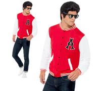 Uomo 1950s College Jock Costume Giacca Costume American Letterman 50s Nuovo