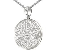 Uomo 1in 0.925 Argento Sterling St San Michele The Arcangelo Ciondolo Collana