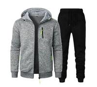 Uomo 2 Pezzi Tuta Jogging Completa casual Sweatsuit Set da Y2K Cotone Vintage Pullover Felpa con Cappuccio e Pantaloni Lunga