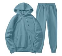 Uomo 2 Pezzi Tuta Jogging Invernale Ginnastica set unisex per il tempo libero Suit Tracksuit Felpata Leggero Cotone Casual Vintage felpa con cappuccio e pantaloni da Ragazzi Uomi