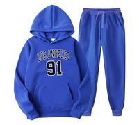 Uomo 2 Pezzi Tuta Jogging Tute Sportive Eleganti Comodi Sportiva Set da Y2K Stile Streetwear Maniche Lunghe felpa con cappuccio pantaloni felpati Ragazzi E Uomi