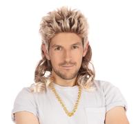Uomo 2 Tono Parrucca Mullet 80s Pop Costume Stelle Adulto Accessorio Costume