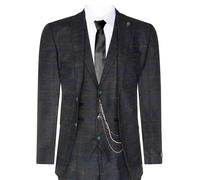 Uomo 3 Pezzi Abito di Lana Verde Oliva Tweed Quadri Peaky Blinders 1920 Gatsby