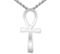 Uomo 5.9cm 0.925 Argento Sterling Ankh Egiziano Vita Simbolo Ciondolo Collana