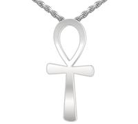 Uomo 5.9cm 0.925 Argento Sterling Ankh Egiziano Vita Simbolo Ciondolo Collana