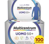 Uomo 50+ Integratore Alimentare Multivitaminico Completo, Con Vitamina D3, Suppo