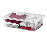 Visualbox - Contenitore multiuso con chiusura a scatto, 30 L, Trasparente, XXL - 59 x 39 x 17 cm