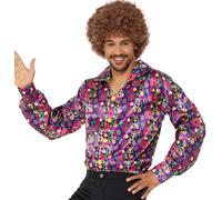 Uomo 60s 1960s 60's 70s Psichedelico Cnd Costume Disco Camicia By Smiffys