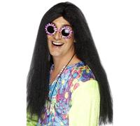 Uomo 60s 1960s 60's Hippy Parrucca Marrone Hippie Parrucca da Smiffys