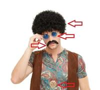 Uomo 60s 1960s Hippy Parrucca & Accessori Costume Kit 1960's Hippie Da Smiffys