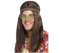 Uomo 60s 70s Costume Kit Fascia+Specifiche+Collana Kit Istantaneo Adulti